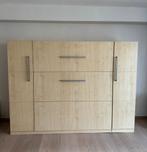 Opklapbed / Kastbed 2 personen, Ophalen, Beige, Tweepersoons, 140 cm