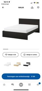 MALM bed 140x200 zwartbruin, Huis en Inrichting, Ophalen, Gebruikt, Zwart, 140 cm