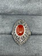 Zilveren ring met echte carneool Maat 14,5, Heer, Nieuw, Ophalen of Verzenden, Met edelsteen