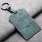 Olijfgroene suède sleutelcover voor Tesla Model 3 / Model Y, Auto's, Tesla, Leder, Particulier, Te koop, Model 3