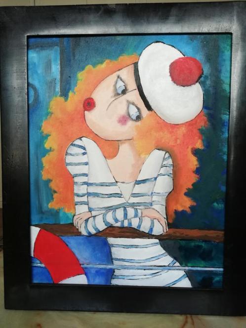 * A. Leroy: stadsmeisjes 6; schilderij, Antiek en Kunst, Kunst | Schilderijen | Modern, Ophalen of Verzenden
