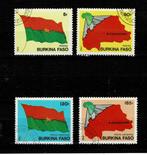 AFRIKA BURKINA FASO VLAG/LANDKAART 4 POSTZEGELS GESTEMPELD, Postzegels en Munten, Postzegels | Afrika, Overige landen, Verzenden