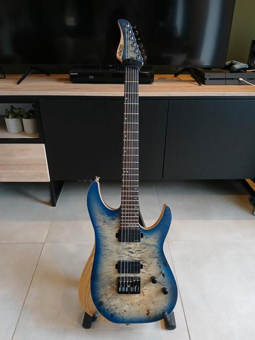 Schecter Reaper 6 Satin Sky Burst met upgrades, Muziek en Instrumenten, Snaarinstrumenten | Gitaren | Elektrisch, Gebruikt, Ophalen