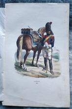 Gravure van een schutter uit het 1e Empire uit 1805 Napoleon, Verzamelen, Ophalen of Verzenden, Landmacht, Foto of Poster