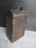 Houten wijnfles koffertje schatkistje opbergkistje decoratie, Antiek en Kunst, Ophalen of Verzenden