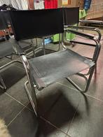 6 vintage chrome stoelen, Huis en Inrichting, Stoelen, Ophalen, Gebruikt, Zwart, Metaal