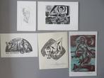 verzameling 23 Ex Libris Gravures Houtsnedes Mix Kunstenaars, Antiek en Kunst, Kunst | Etsen en Gravures, Ophalen of Verzenden