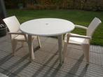 Tuintafel met 2 stoelen, Tuin en Terras, Ophalen, Gebruikt, Rond, Kunststof