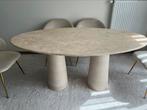 Travertin eettafel, Huis en Inrichting, Tafels | Eettafels, Ophalen, Overige materialen, 50 tot 100 cm, Vijf personen of meer