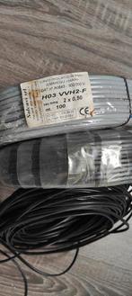 250 meter elektrische kabel 2x 0,5 vierkant (verlichting etc, Ophalen of Verzenden, Zo goed als nieuw