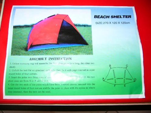 Beach shelter, schuiltent/strandtent/windscherm/schaduwtent, Caravans en Kamperen, Tenten, tot en met 2, Nieuw, Ophalen of Verzenden