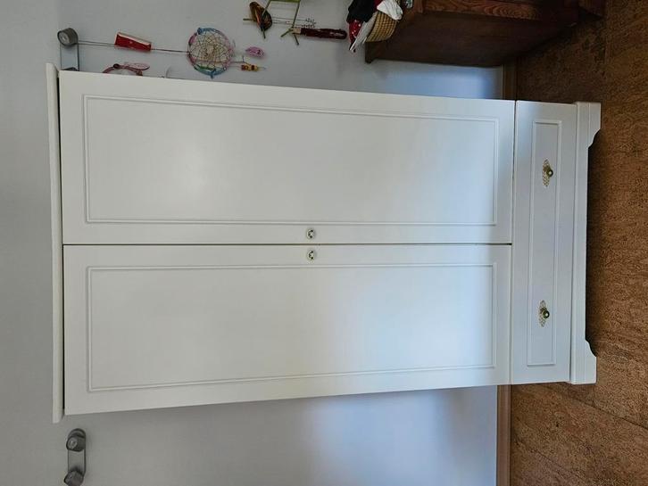 Witte kleerkast, commode en muurkapstok. Merk Georg Schardt, Huis en Inrichting, Kasten | Schoenenkasten, Gebruikt, Ophalen