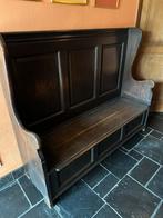 Antieke houten hal/kloosterbank met opbergruimte – 150 cm, Ophalen