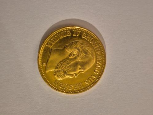 gouden munt : LUDWIG IV ( 1871-1918 ) , anno 1878 , 10 MARK, Postzegels en Munten, Munten | België, Losse munt, Goud, Goud, Ophalen of Verzenden