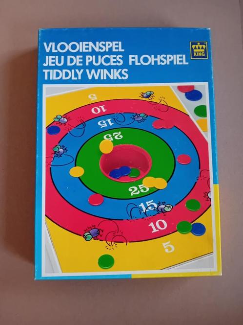Kleurrijk vlooienspel, Hobby en Vrije tijd, Gezelschapsspellen | Bordspellen, Gebruikt, Een of twee spelers, Drie of vier spelers