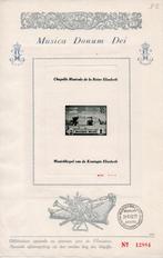 Feuille avec cachet et cachet premier jour "Musica Donum Dei, Art, Enlèvement ou Envoi, Oblitération 1er jour, Non oblitéré