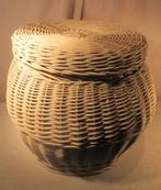 Beau grand panier en osier avec couvercle - D50 et H43, Enlèvement ou Envoi, Comme neuf, Osier, Panier
