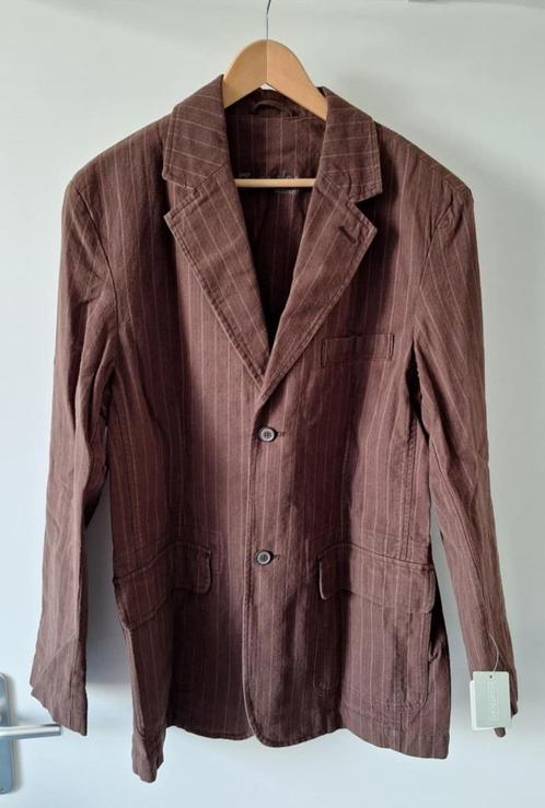 Nieuwe bruin gestreepte colbert van Essentials (maat: XL)., Kleding | Heren, Kostuums en vesten, Nieuw, Maat 56/58 (XL), Bruin