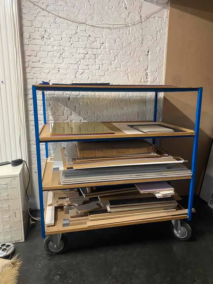 Stevige atelierkar/magazijnwagen op wielen, Zakelijke goederen, Kantoor en Winkelinrichting | Magazijn, Stelling en Opslag, Ophalen