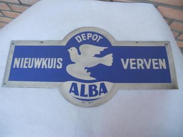 oud reklamebord "Alba, verven, nieuwkuis" dubbelzijdig