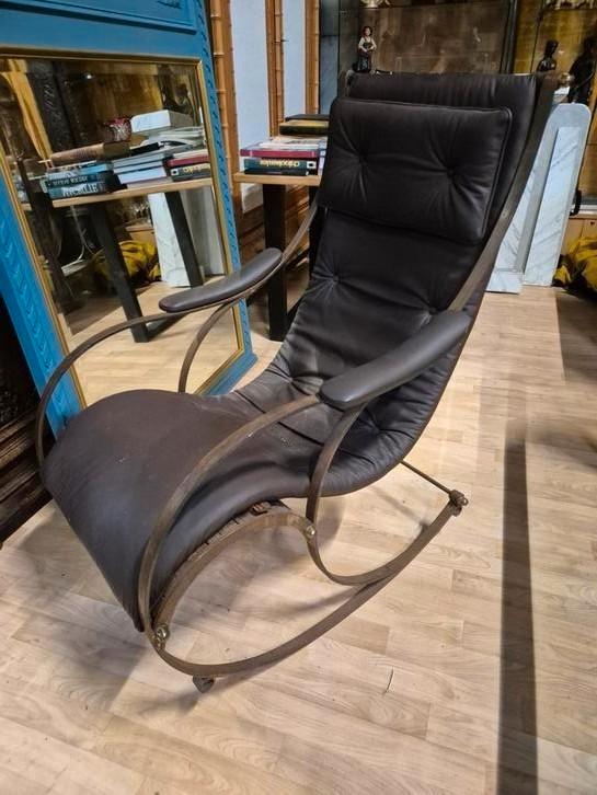 Antieke vintage schommelstoel uit de jaren 80 van Peter Coop, Antiek en Kunst, Antiek | Meubels | Stoelen en Sofa's