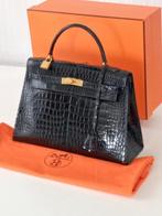 Sac Hermès Kelly 32 cm en crocodile notilus porosus, Bijoux, Sacs & Beauté, Noir, Sac à main, Utilisé, Enlèvement ou Envoi