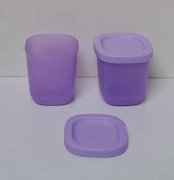 Tupperware « Mini Cubix » Vierkante - 110 ml x 2 - Paars