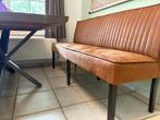 Eetkamerbank leder en hout, Huis en Inrichting, Ophalen, Gebruikt, Bruin, Hout
