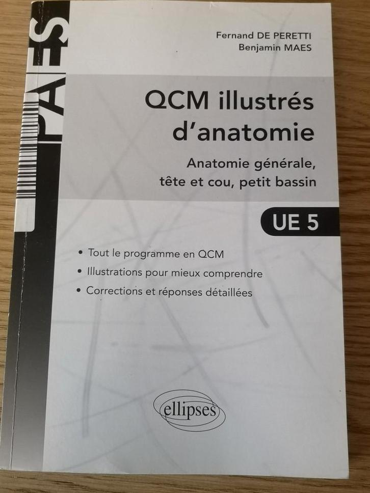 Qcm illustrés d'anatomie.(générale, tête et cou, bassin), Boeken, Schoolboeken, Zo goed als nieuw, Ophalen of Verzenden