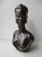 bronzen hoofd Afrikaanse DUFOUR, Antiek en Kunst, Kunst | Beelden en Houtsnijwerken, Ophalen of Verzenden