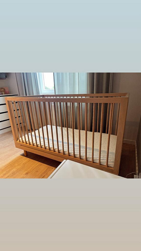 Nobodinoz Evolutive Crib PURE 70x140, Kinderen en Baby's, Kinderkamer | Bedden, Zo goed als nieuw, 140 tot 160 cm, 70 tot 85 cm