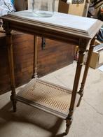 Antieke bijzettafel met wit marmeren blad., Antiek en Kunst, Ophalen