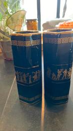 2 kleine Griekse handgeschilderde vazen 24k goud, Antiek en Kunst, Ophalen of Verzenden