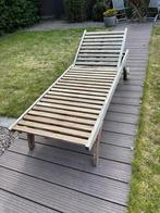 Ligstoel teak, Tuin en Terras, Ophalen, Gebruikt, Teakhout, Verstelbaar