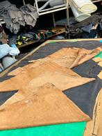 Suede Bruine leer lappen 7 stuks SB4-10, Hobby en Vrije tijd, Stoffen en Lappen, Ophalen of Verzenden