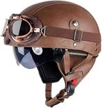 Retro lederen motorhelm | Vintage helm | GRATIS LEVERING, Motoren, M, -, -, Overige typen