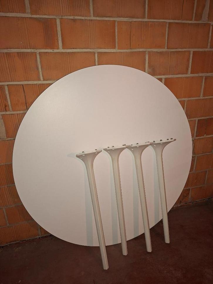 Ronde tafel 'LAGOON' wit voor binnen / buiten, Huis en Inrichting, Tafels | Eettafels, Gebruikt, 100 tot 150 cm, Vier personen