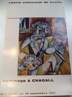 Affiche VTG 1961 Hommage à CHAGALL Casino Communal de Knokke, Antiquités & Art, Art | Lithographies & Sérigraphies, Enlèvement ou Envoi