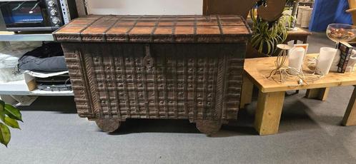 Unieke antieke Indische koffer, Antiek en Kunst, Curiosa en Brocante, Ophalen