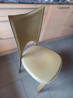 chaise en cuir 4 pièces couleur verte le prix est pour les 4, Quatre, Enlèvement, Utilisé, Cuir