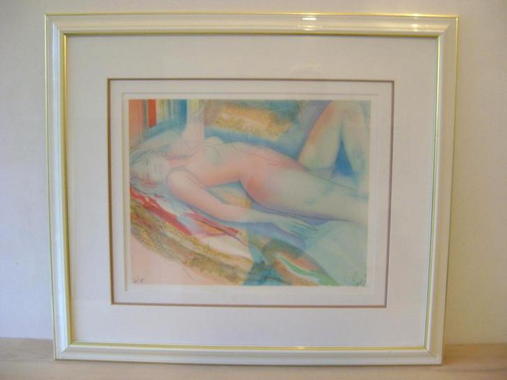 litho Jean-Baptiste Valadie vrouwelijk naakt 71.5cm x 62.5cm, Antiquités & Art, Art | Lithographies & Sérigraphies, Enlèvement