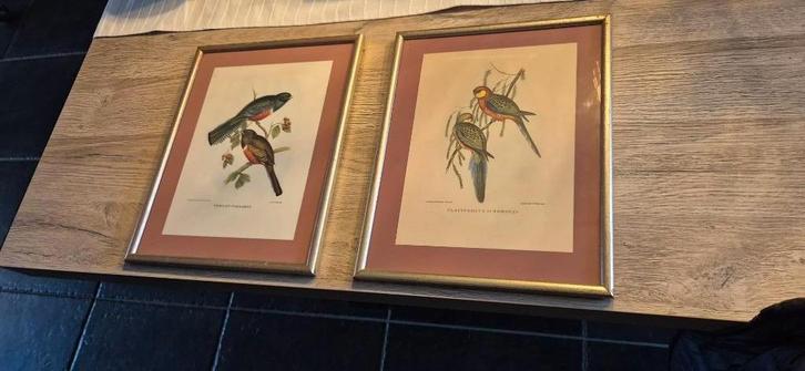 Set van 3 vintage kaders, Huis en Inrichting, Woonaccessoires | Lijsten, Minder dan 50 cm, Minder dan 50 cm, Hout, Ophalen of Verzenden