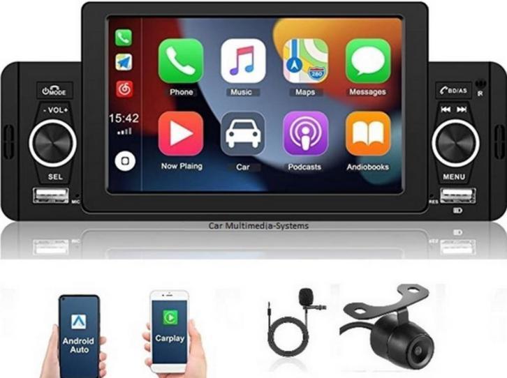 Autoradio - 1 DIN - Apple Carplay - Android Auto - Bluetooth, Auto diversen, Autospeakers