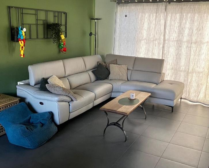 Lederen zetel SUN, Huis en Inrichting, Zetels | Zetels en Chaises Longues, Gebruikt, Vierpersoons of meer, Leer, Ophalen