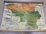 Kaart/wandplaat van België vintage versie m met 9 provincies, Boeken, Atlassen en Landkaarten, Ophalen, Gelezen, België