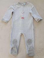 Pyjama grenouillère en velours gris - T86 (2ans) - Obaïbi, Ophalen, Nacht- of Onderkleding, Jongetje of Meisje, Zo goed als nieuw