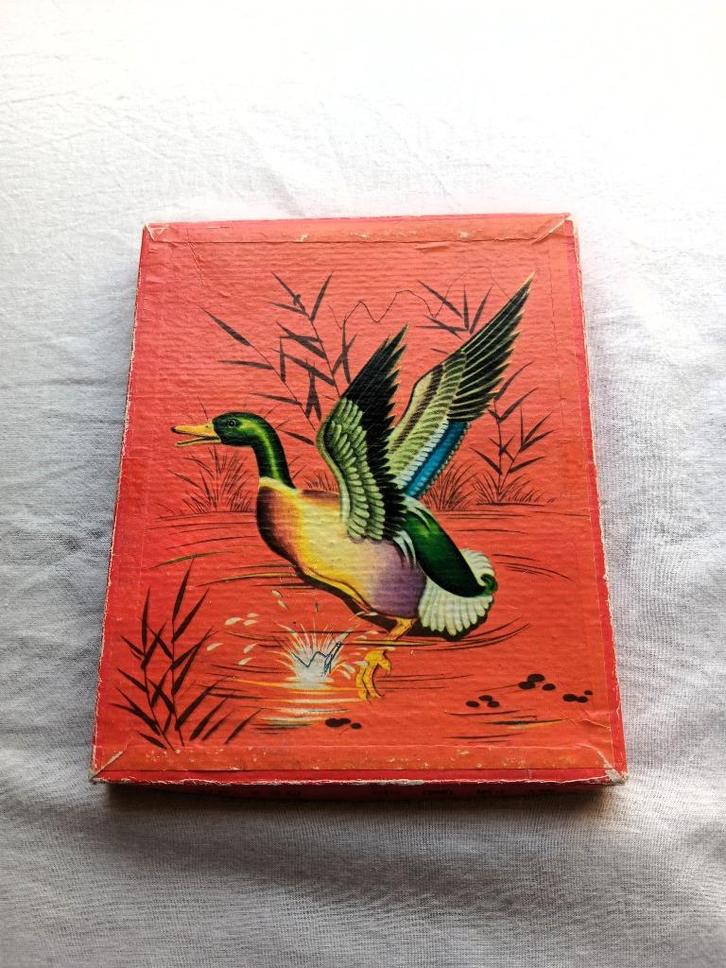 Vintage Chinese dierenpuzzel, 1960: eend en koe, Antiek en Kunst, Antiek | Speelgoed, Ophalen of Verzenden