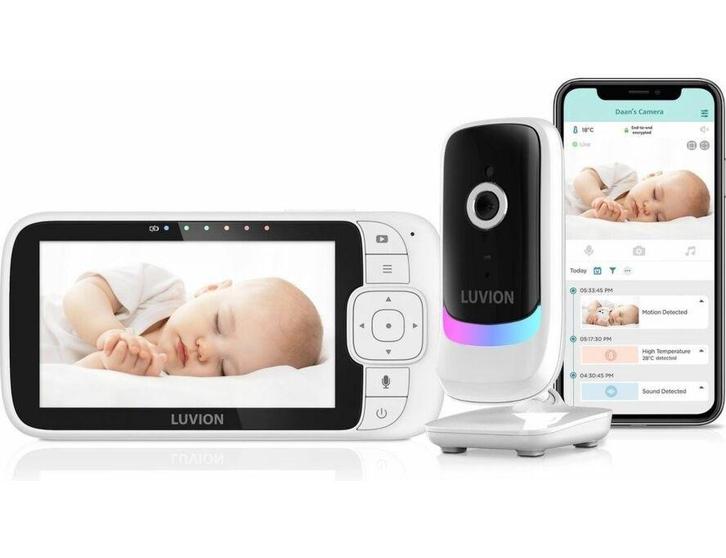 Babyfoon Luvion Essential Connect met 2 camera’s, Enfants & Bébés, Babyphones, Comme neuf, 250 mètres ou plus, Caméra, Digital