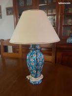 ampe sur pied en émaux de Longwy – décor floral bleu, Huis en Inrichting, Ophalen, Gebruikt