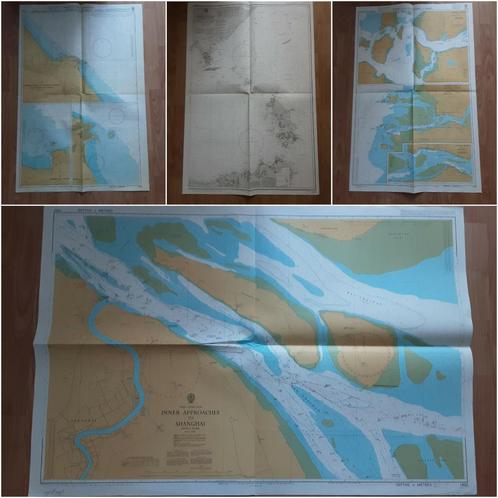 lot de cartes marines avec itinéraires de navigation (2), Collections, Marine, Utilisé, Carte, Photo ou Gravure, Enlèvement ou Envoi